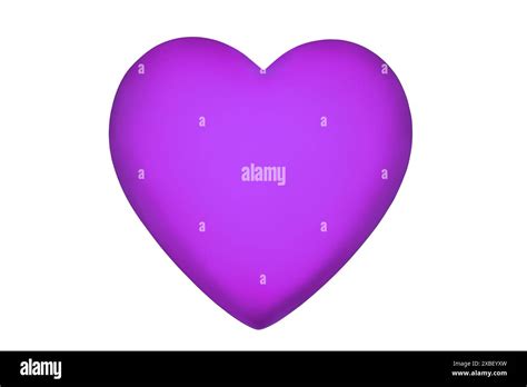 Purple Heart White Background Isolated Closeup Blue Violet Heart Love