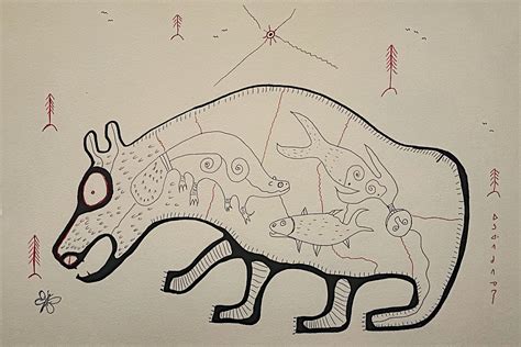Bear Norval Morrisseau Late 20th Century Regenaxe
