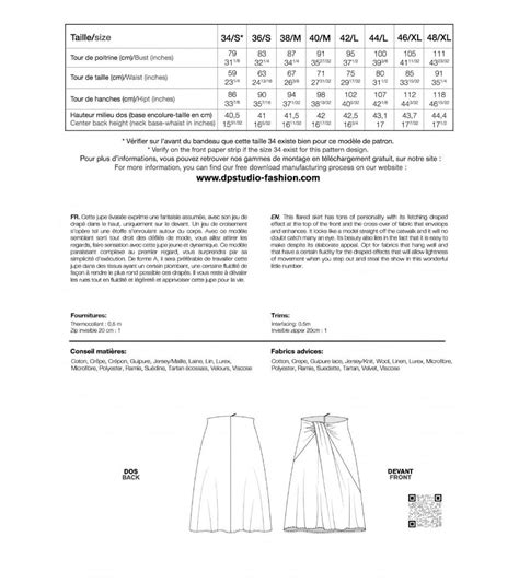 Le Ausgestellter Und Drappierter Rock Papierschnittmuster Von Dp