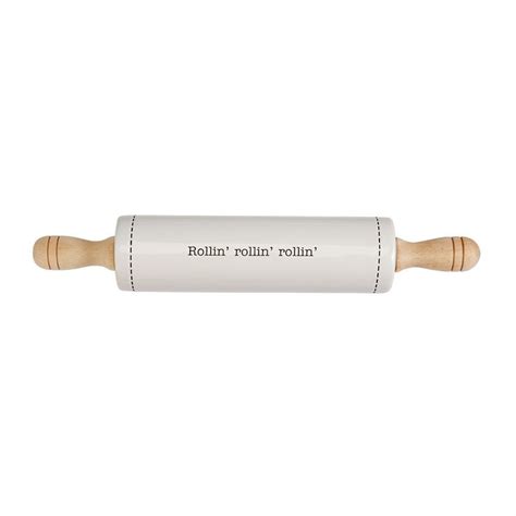 An Ideal Addition To Any Kitchen This Ceramic Rolling Pin Features A Debossed Rollin Rollin