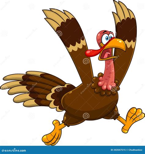 Crazy Turkey Cartoon Character Running Stock Vector - Illustration of ...