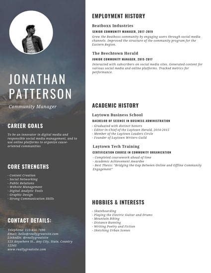 Canva Professional Resume Templates