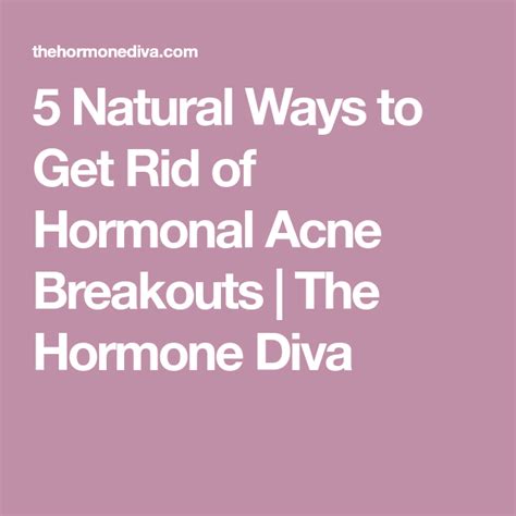 5 Natural Ways To Get Rid Of Hormonal Acne Breakouts The Hormone Diva Hormonal Acne Acne