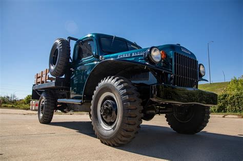 1957 Dodge Power Wagon I6 38l Manual 4 Speed Flatbed Truck Teal Used