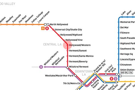 Hollywood/Western station map - Los Angeles Metro Rail