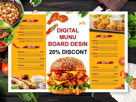 Food Restaurant Bar Digital Menu Board And Beauty Menu Design Upwork