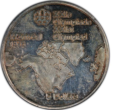 5 dollars Olympiades de Montréal Carte de l Amérique du nord