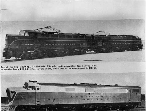 Överst Ellok Tillhörande Pennsylvania Railroad Prr E3b 4996 Underst Ett Experimentellt