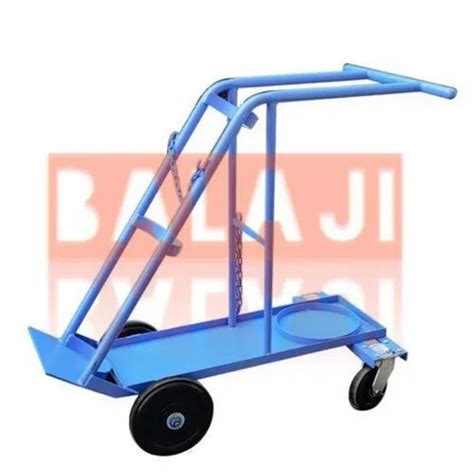 Balaji Mild Steel Double Gas Cylinder Trolley Oxygen Lpg At Rs 7000 In