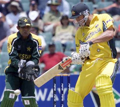 Umpire David Shepherd Gives Pakistan Skipper Waqar Younis The Marching