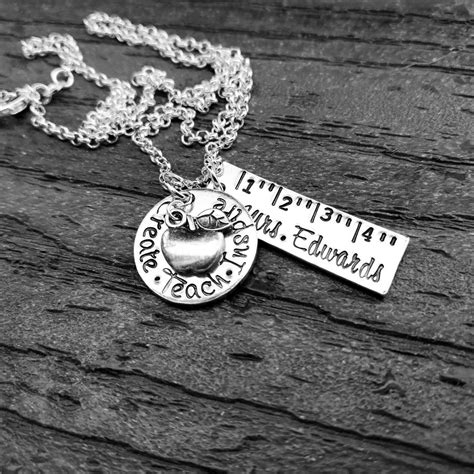 Custom Teacher Necklace Professor Necklace Teacher T Etsy