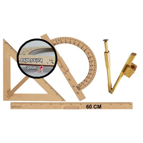 Kit Geom Trico Do Professor Mdf R Gua Cm Compasso Para Quadro