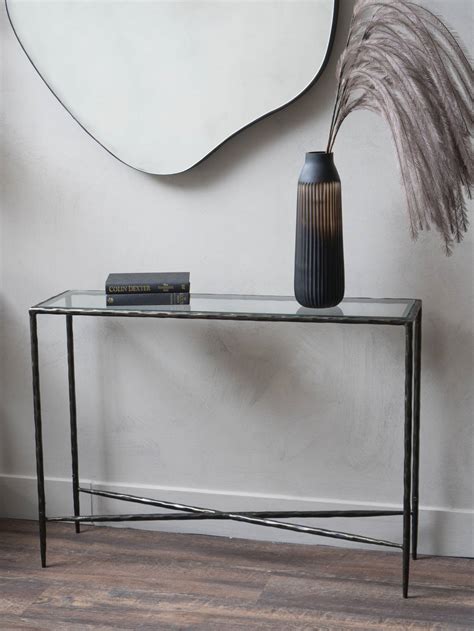 Patterdale Small Hand Forged Console Table In Dark Bronze Libra