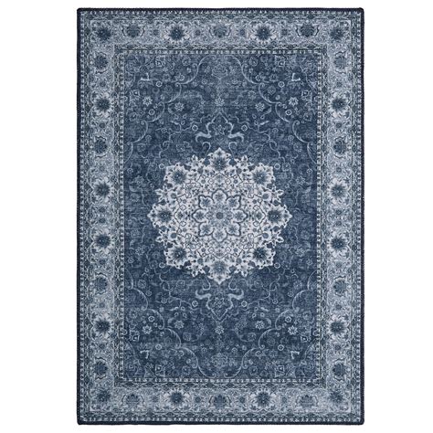 GlowSol 3 X 5 Washable Rug Distressed Persian Area Rugs Low Pile Non