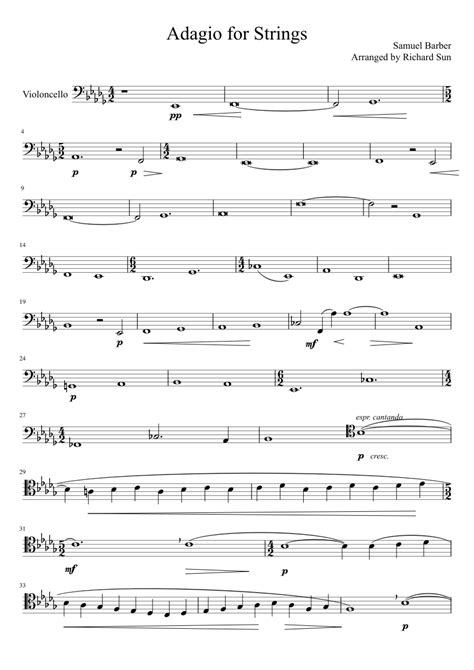 Barber Adagio Sheet Music