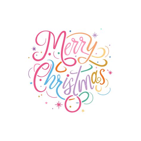 Merry Christmas Typography Lettering Vector Merry Christmas