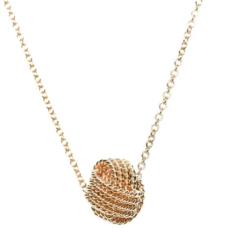 Tiffany 18k Yellow Gold Twist Knot Pendant Necklace 227513