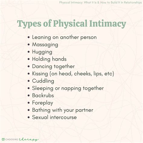 Types Of Physical Intimacy Importsor