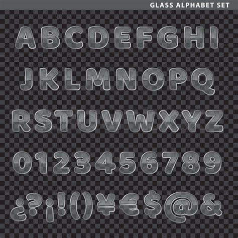 Glass Alphabet Set Stock Vector Colourbox