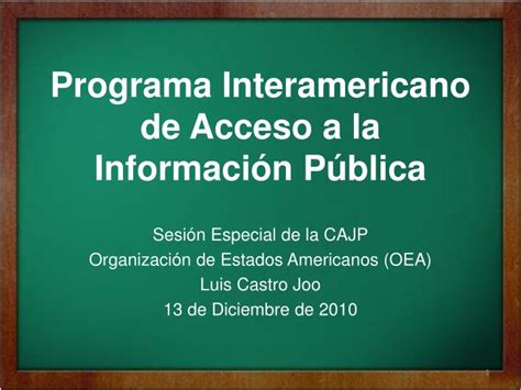 PPT Programa Interamericano de Acceso a la Informaci ón Pública