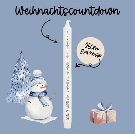 Din A Tattoofolie Weihnachtscountdown F R Kerzen Keramik