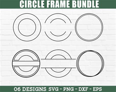 Circle Frame Svg Bundle Double Circle Frame Svg Circle Monogram Svg