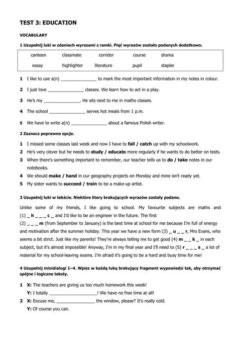 Repetytorium Klasisty Macmillan Unit Test Worksheet In Simple