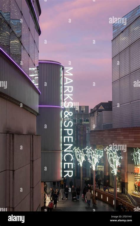 Marks And Spencer Sign On Liverpool One Store Stock Photo Alamy