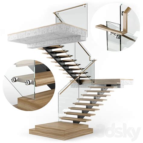 3DSKY Modern Interior Stair 07 3D Model NEW UPDATE 2023