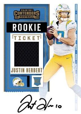 2020 Contenders Justin Herbert Rookie Patch Auto RPA RC NFL Blitz