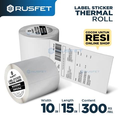 Jual Kertas Thermal Roll Sticker Label Print Resi X Cm Isi