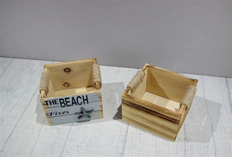 Wooden Beach Themed Storage Box Set Aesthetic Decor Shop