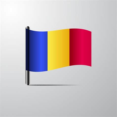 Romania waving Shiny Flag design vector 14346026 Vector Art at Vecteezy