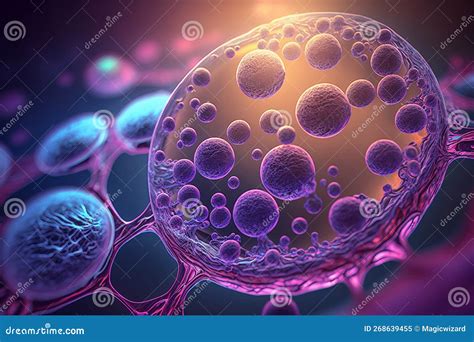 Cellule Staminali Embrionali D Sotto Un Microscopio Illustrazione Di