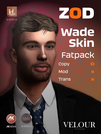 Second Life Marketplace Zod Evo X Skin Wade [fatpack]