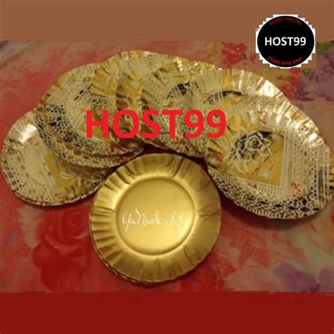 Jual Piring Kertas Kue Tart Ulang Tahun Paper Plate Emas Gold Shopee