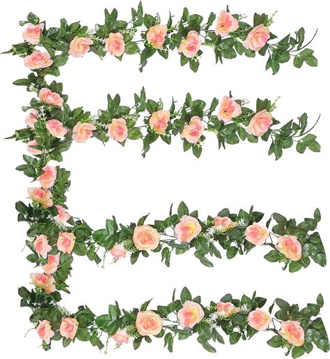 TRMF Pack Of 4 Artificial Rose Garland 2 2 M Flower Garland Roses Vines