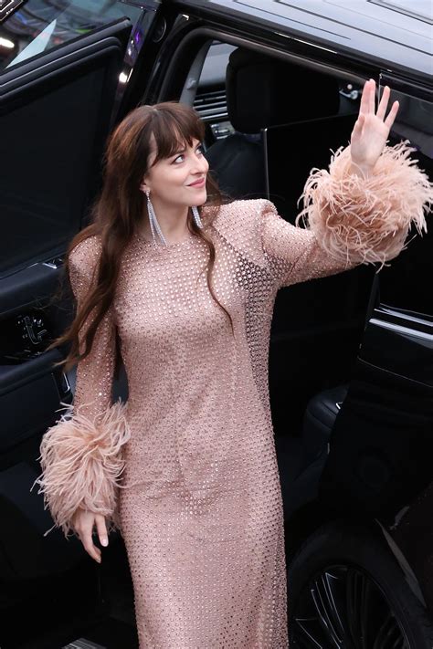 Dakota Johnson Wore An Elegant Version Of A Naked Dress Who What Wear