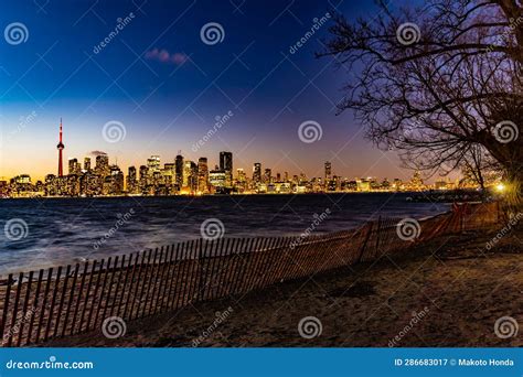 Toronto Night View (Canada) Stock Image - Image of tower, view: 286683017