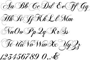 English Calligraphy Letters