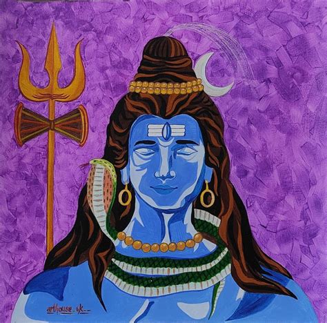 Canvas Mahadev Painting Size 40x40cm At Rs 5000 In Jhunjhunu Id