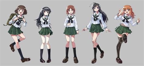 Safebooru 5girls D Absurdres Ahoge Akiyama Yukari Arms Behind Back