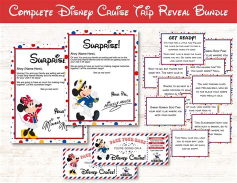 Mickey Cruise Trip Reveal Bundle Scavenger Hunt Tickets Letters From