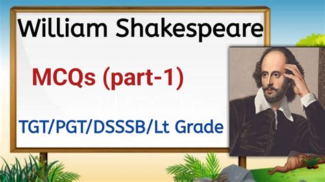 William Shakespeare Mcqs Mcq On William Shakespeare Tgt Pgt Dsssb