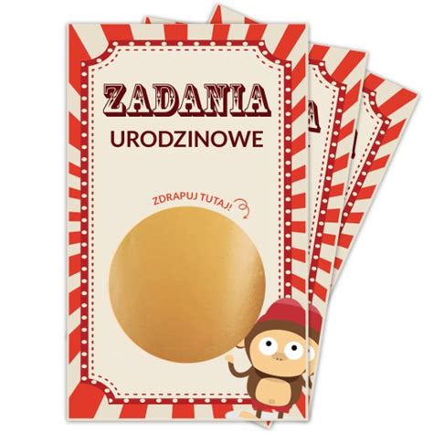 Zdrapki Zadania Urodziny Urodzinowe Dla Dzieci Y Zdrapki Urodzinowe Z