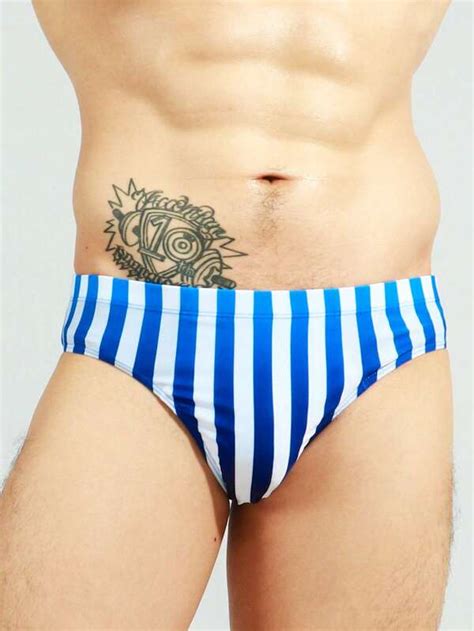 Manfinity Men Striped Print Swim Brief SHEIN USA