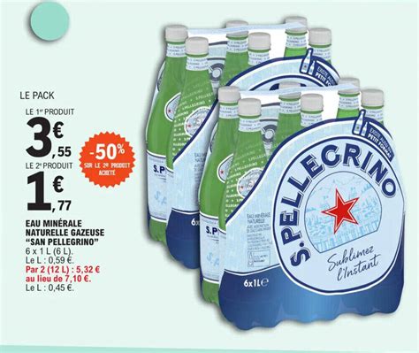 Promo Eau Min Rale Naturelle Gazeuse San Pellegrino Chez E Leclerc