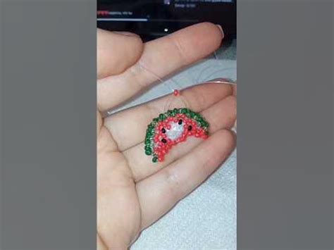 арбуз из бисера 🍉 фигурки из бисера амигуруми #бисер #бисероплетение # ...