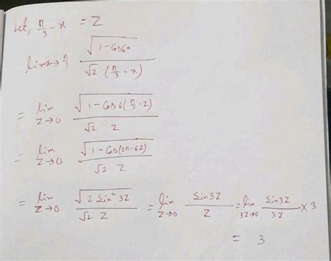 Lim X Rightarrow Frac Pi Frac Sqrt Cos X