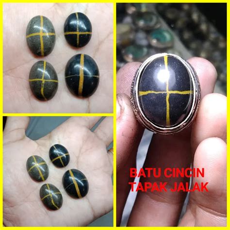 Batu Cincin Tapak Jalak Hitam Garis Kuning Lazada Indonesia